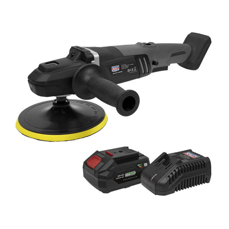 Sealey Polishers 20V 4Ah SV20 Series Ø180mm Brushless Rotary Polisher Kit-CP20VRPXKIT1 5054630137440 CP20VRPXKIT1 - Buy Direct from Spare and Square