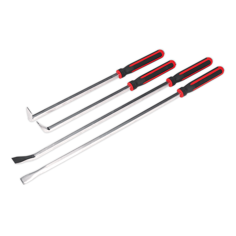 Sealey Pry Bars, Heel Bars 4pc Heavy-Duty Pry Bar Set with Hammer Cap-AK9100 5024209671699 AK9100 - Buy Direct from Spare and Square