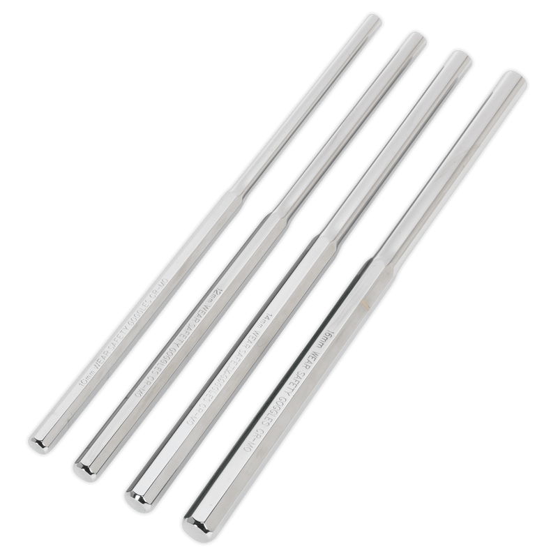 Sealey Punches & Chisels 4pc 350mm Extra-Long Parallel Pin Punch Set-AK9147 5051747889545 AK9147 - Buy Direct from Spare and Square