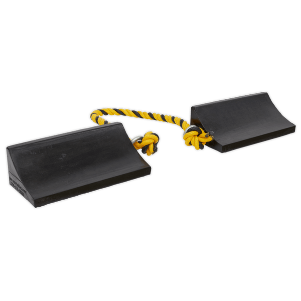 Sealey Ramps & Chocks Heavy-Duty Rubber Wheel Chocks - Pair-WC16 5054511588743 WC16 - Buy Direct from Spare and Square