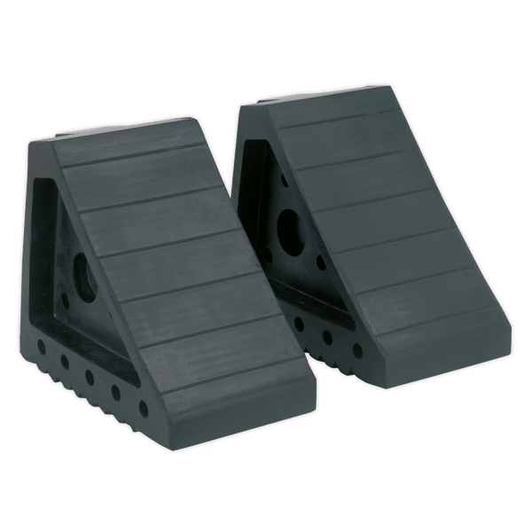 Sealey Ramps & Chocks Rubber Wheel Chocks - Pair-WC01 5054511344509 WC01 - Buy Direct from Spare and Square
