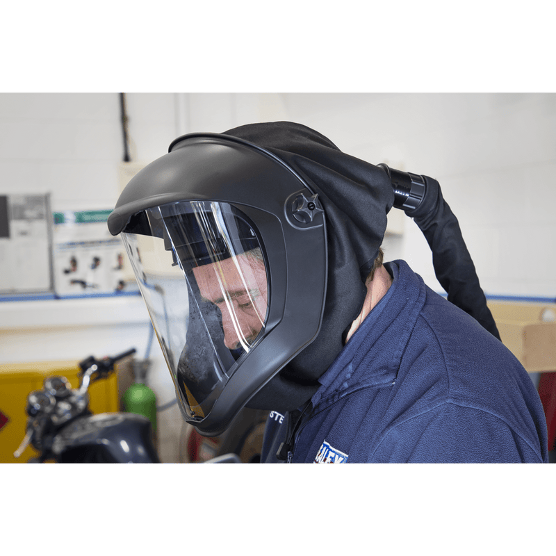 Sealey Respiratory Protection Deluxe Face Shield with Powered Air Purifying Respirator (PAPR)-SSP80PAPR 5054630083457 SSP80PAPR - Buy Direct from Spare and Square