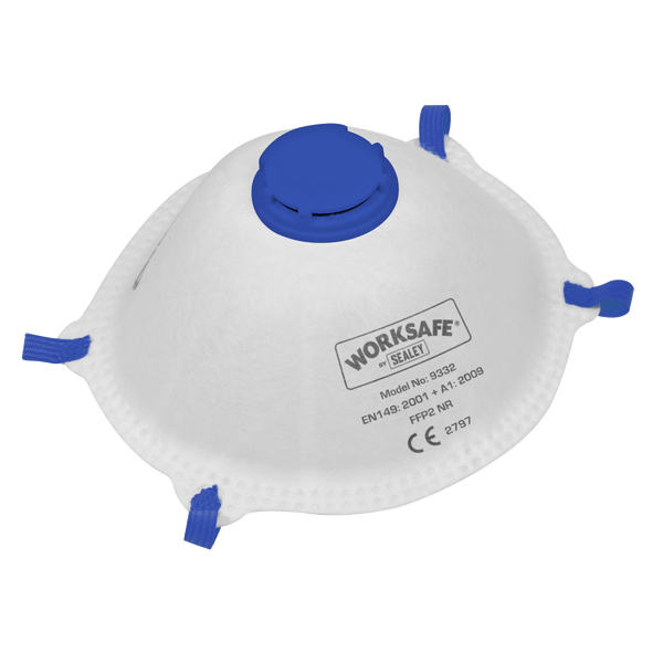 Sealey Respiratory Protection FFP2 Valved Cup Mask - Pack of 10-9332/10 5054511859584 9332/10 - Buy Direct from Spare and Square