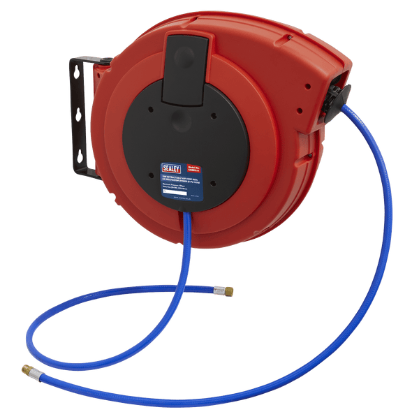 Sealey Retracting Hose Reels 10m Retractable Air Hose Reel HD Mechanism Ø10mm ID PU Hose-SA895 5024209032131 SA895 - Buy Direct from Spare and Square