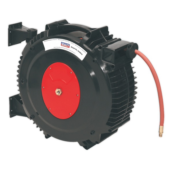 Sealey Retracting Hose Reels 15m Retractable Air Hose Reel Ø13mm ID Rubber Hose-SA8812 5024209814348 SA8812 - Buy Direct from Spare and Square
