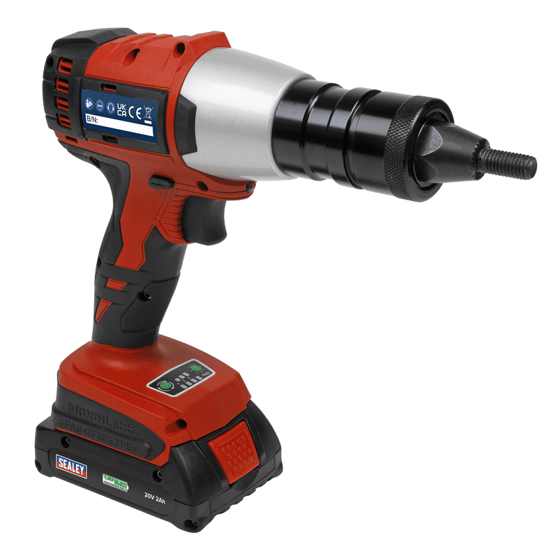 Sealey Riveters 20V 2Ah Brushless Cordless Nut Riveter-CP316 5054630025204 CP316 - Buy Direct from Spare and Square