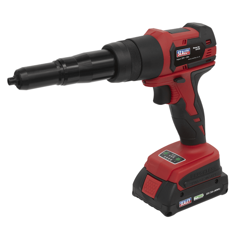 Sealey Riveters 20V 2Ah Cordless Riveter-CP314 5054511897838 CP314 - Buy Direct from Spare and Square