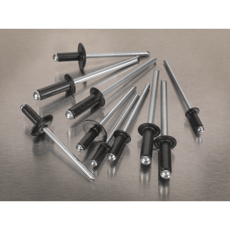 Sealey Rivets 200pc Black Anodised Rivet Assortment-AB074BR 5054511062939 AB074BR - Buy Direct from Spare and Square