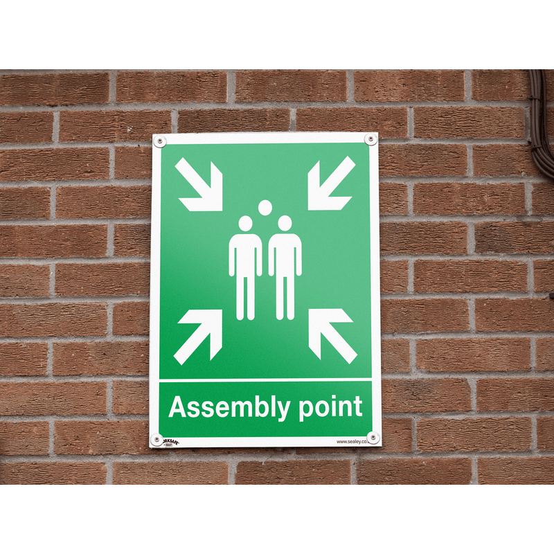 Sealey Safety Signs Assembly Point - Safe Conditions Safety Sign - Rigid Plastic-SS37P1 5054630000737 SS37P1 - Buy Direct from Spare and Square