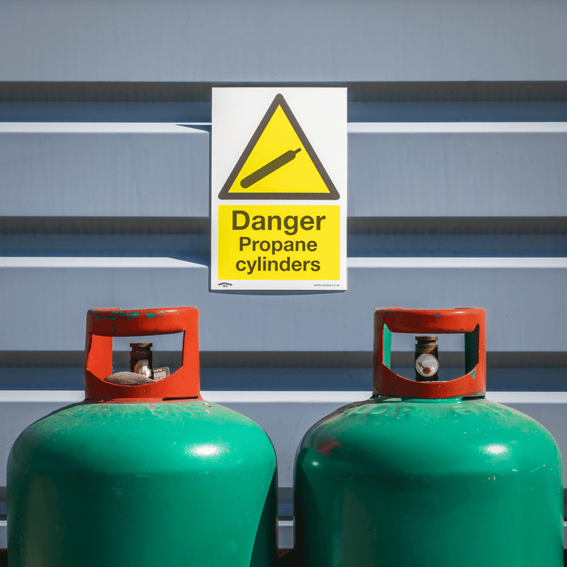 Sealey Safety Signs Danger Propane Cylinders - Warning Safety Sign - Rigid Plastic - Pack of 10-SS62P10 5054630101816 SS62P10 - Buy Direct from Spare and Square