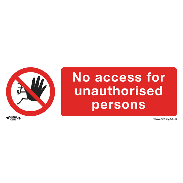 Sealey Safety Signs No Access - Prohibition Safety Sign - Self-Adhesive Vinyl - Pack of 10-SS17V10 5054511990645 SS17V10 - Buy Direct from Spare and Square