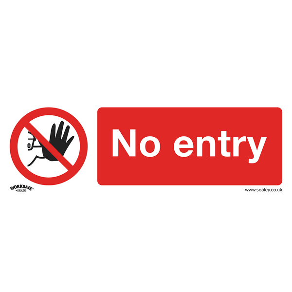 Sealey Safety Signs No Entry - Prohibition Safety Sign - Self-Adhesive Vinyl-SS14V1 5054511990492 SS14V1 - Buy Direct from Spare and Square