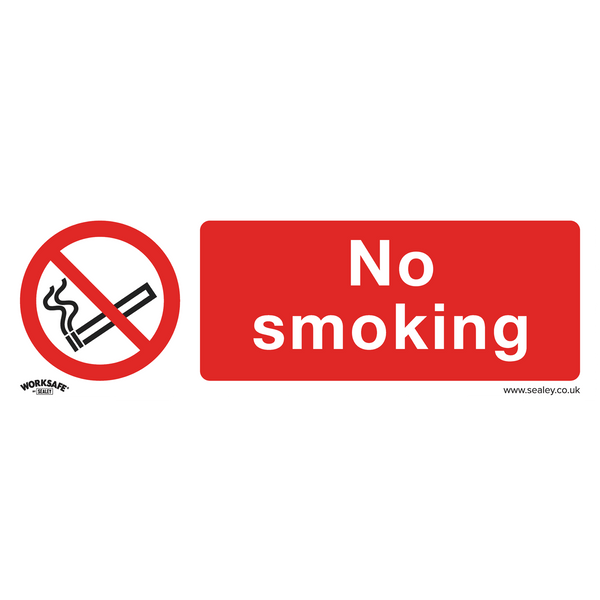 Sealey Safety Signs No Smoking - Prohibition Safety Sign - Rigid Plastic - Pack of 10-SS13P10 5054511990478 SS13P10 - Buy Direct from Spare and Square