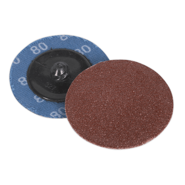 Sealey Sanding Discs Ø50mm Quick-Change Sanding Disc 80Grit - Pack of 10-PTCQC5080 5051747650190 PTCQC5080 - Buy Direct from Spare and Square