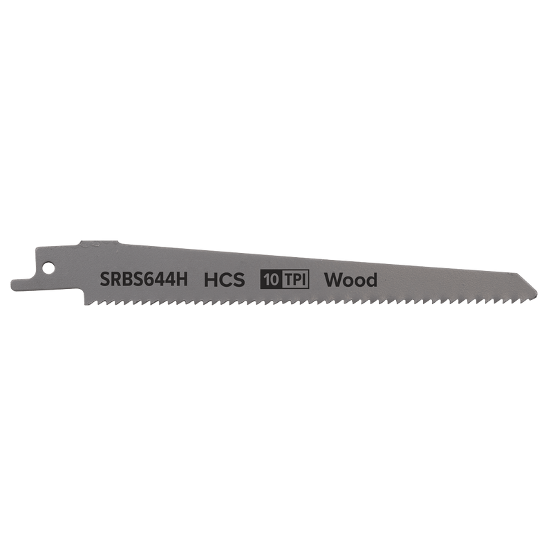 Sealey Saw Blades 150mm 10tpi Reciprocating Saw Blade Clean Wood - Pack of 5-SRBS644H 5054511806601 SRBS644H - Buy Direct from Spare and Square