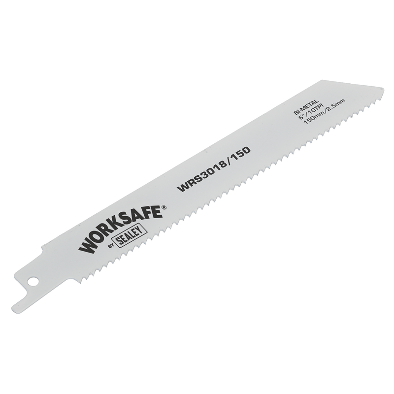 Sealey Saw Blades 150mm 10tpi Reciprocating Saw Blade - Pack of 5-WRS3018/150 5055257205390 WRS3018/150 - Buy Direct from Spare and Square