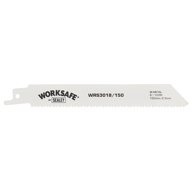 Sealey Saw Blades 150mm 10tpi Reciprocating Saw Blade - Pack of 5-WRS3018/150 5055257205390 WRS3018/150 - Buy Direct from Spare and Square