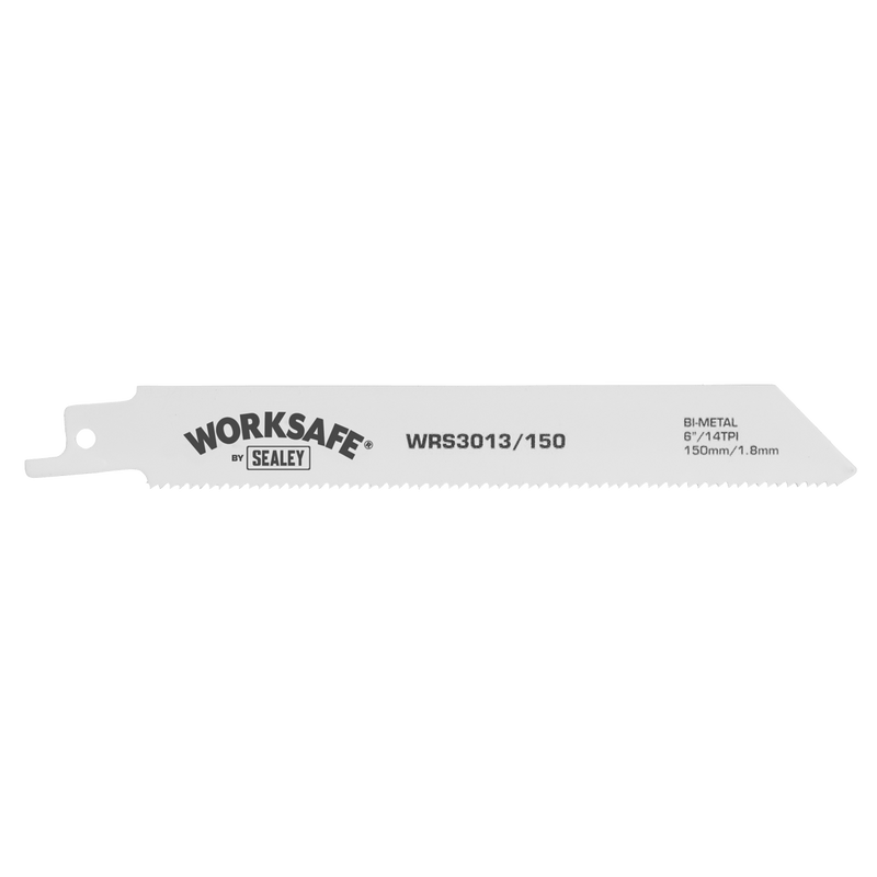 Sealey Saw Blades 150mm 14tpi Reciprocating Saw Blade - Pack of 5-WRS3013/150 5055257205369 WRS3013/150 - Buy Direct from Spare and Square