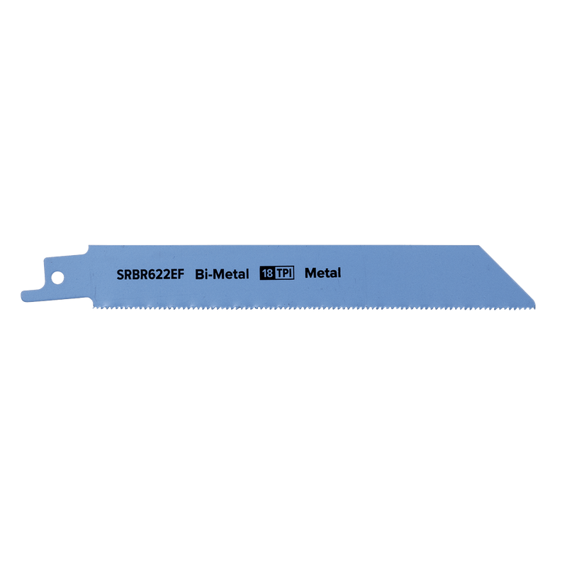 Sealey Saw Blades 150mm 18tpi Reciprocating Saw Blade Metal - Pack of 5-SRBR622EF 5054511806342 SRBR622EF - Buy Direct from Spare and Square