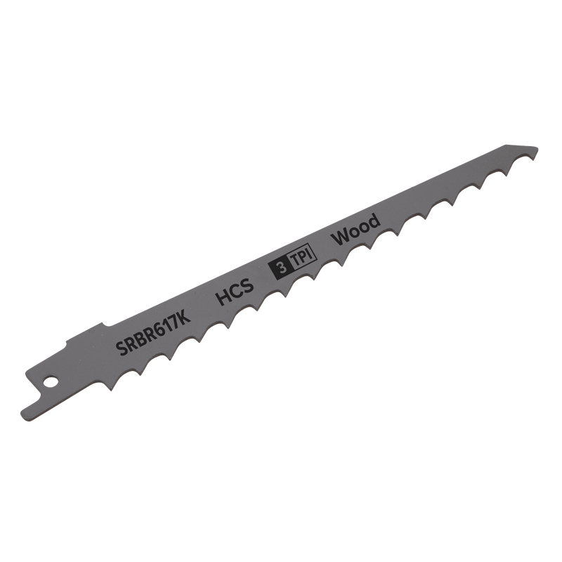 Sealey Saw Blades 150mm 3tpi Reciprocating Saw Blade Pruning & Coarse Wood - Pack of 5-SRBR617K 5054511813302 SRBR617K - Buy Direct from Spare and Square