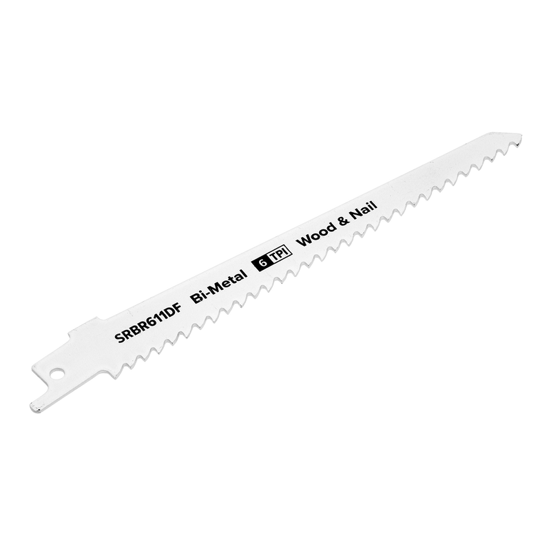 Sealey Saw Blades 150mm 6tpi Reciprocating Saw Blade Wood & Nail - Pack of 5-SRBR611DF 5054511806618 SRBR611DF - Buy Direct from Spare and Square