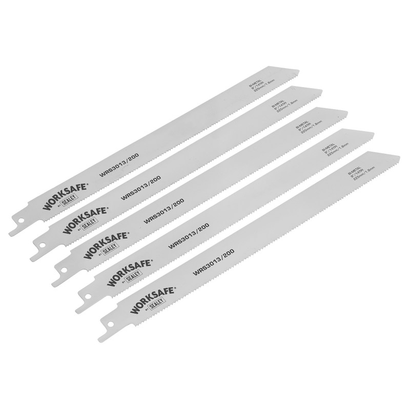 Sealey Saw Blades 225mm 14tpi Reciprocating Saw Blade - Pack of 5-WRS3013/200 5055257205376 WRS3013/200 - Buy Direct from Spare and Square