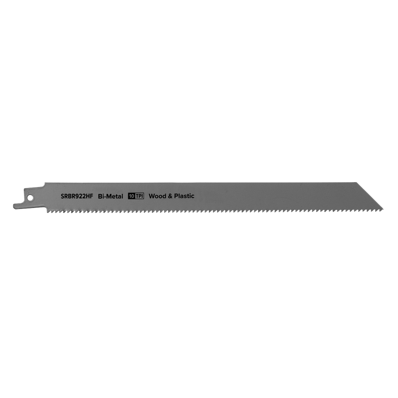 Sealey Saw Blades 230mm 10tpi Reciprocating Saw Blade Wood & Plastics - Pack of 5-SRBR922HF 5054511815665 SRBR922HF - Buy Direct from Spare and Square