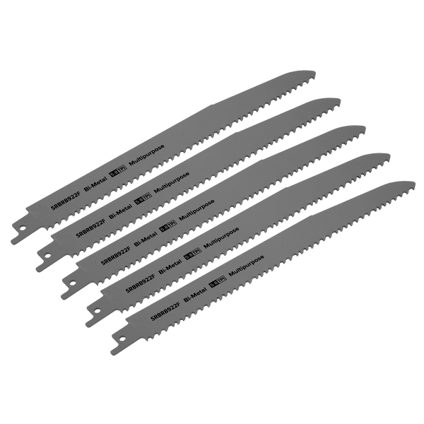 Sealey Saw Blades 230mm 5-8tpi Reciprocating Saw Blade Multipurpose - Pack of 5-SRBRB922F 5054511806991 SRBRB922F - Buy Direct from Spare and Square