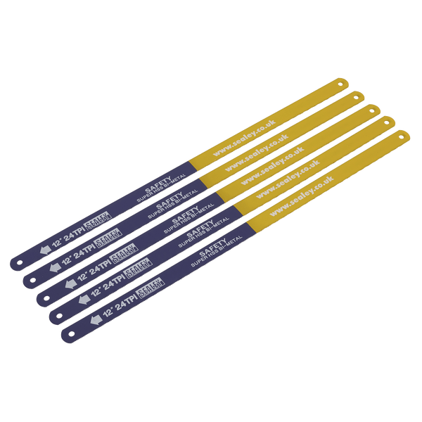 Sealey Saw Blades 24tpi Bi-Metal Hacksaw Blade HSS - Pack of 5-HSB0524 5054630030338 HSB0524 - Buy Direct from Spare and Square