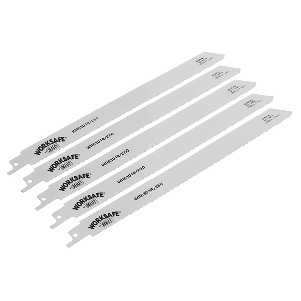 Sealey Saw Blades 250mm 18tpi Reciprocating Saw Blade Metal - Pack of 5-WRS3014/250 5055257205352 WRS3014/250 - Buy Direct from Spare and Square