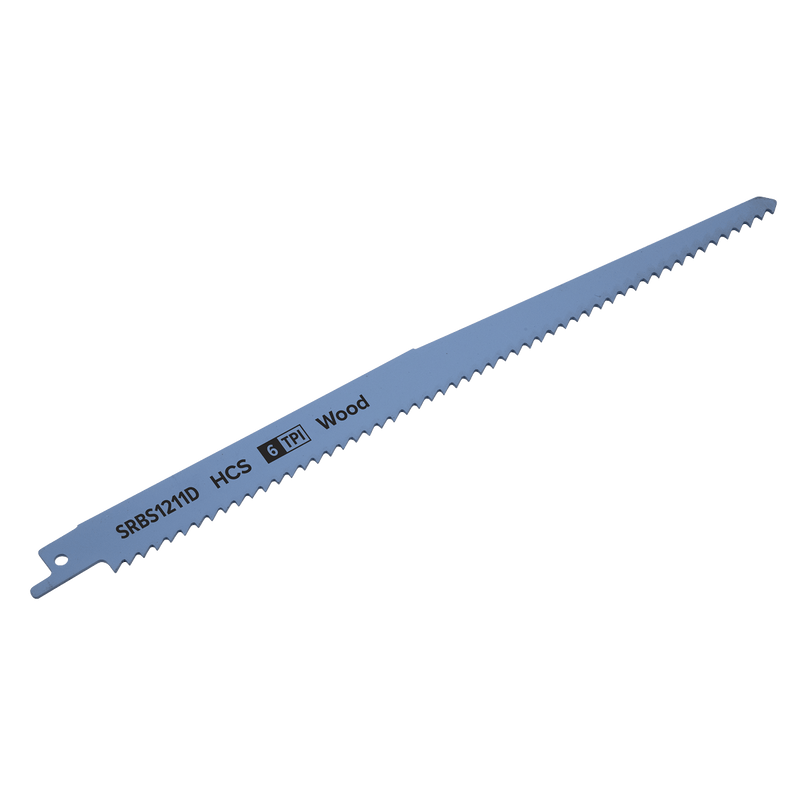Sealey Saw Blades 250mm 6tpi Reciprocating Saw Blade Clean Wood - Pack of 5-SRBS1211D 5054511806663 SRBS1211D - Buy Direct from Spare and Square