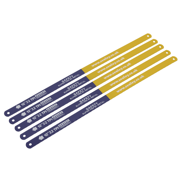Sealey Saw Blades 32tpi Bi-Metal Hacksaw Blade HSS - Pack of 5-HSB0532 5054630030345 HSB0532 - Buy Direct from Spare and Square
