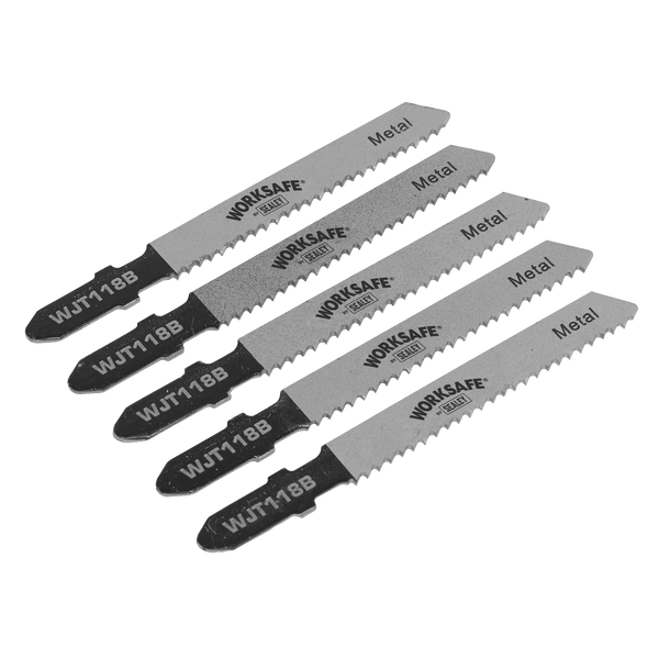 Sealey Saw Blades 55mm 12tpi Jigsaw Blade Metal - Pack of 5-WJT118B 5055257205260 WJT118B - Buy Direct from Spare and Square