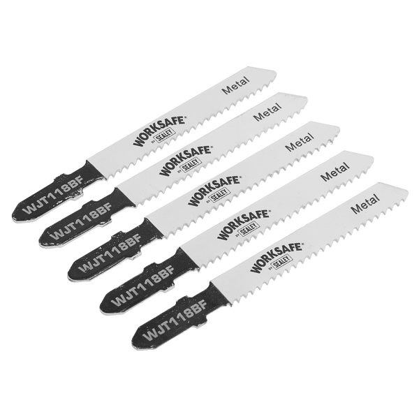 Sealey Saw Blades 55mm 12tpi Jigsaw Blade Metal - Pack of 5-WJT118BF 5055257205277 WJT118BF - Buy Direct from Spare and Square