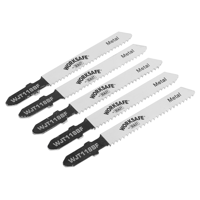 Sealey Saw Blades 55mm 12tpi Jigsaw Blade Metal - Pack of 5-WJT118BF 5055257205277 WJT118BF - Buy Direct from Spare and Square