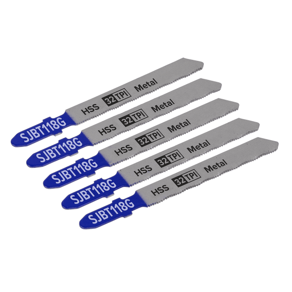 Sealey Saw Blades 75mm 32tpi Jigsaw Blade Metal - Pack of 5-SJBT118G 5054511705393 SJBT118G - Buy Direct from Spare and Square