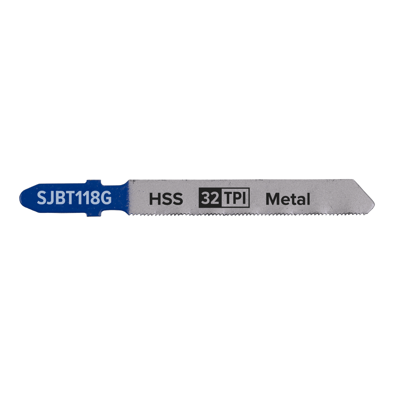 Sealey Saw Blades 75mm 32tpi Jigsaw Blade Metal - Pack of 5-SJBT118G 5054511705393 SJBT118G - Buy Direct from Spare and Square