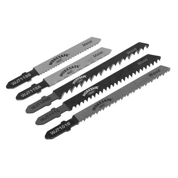 Sealey Saw Blades Jigsaw Blades Assorted - Pack of 5-WJTASS 5055257205284 WJTASS - Buy Direct from Spare and Square