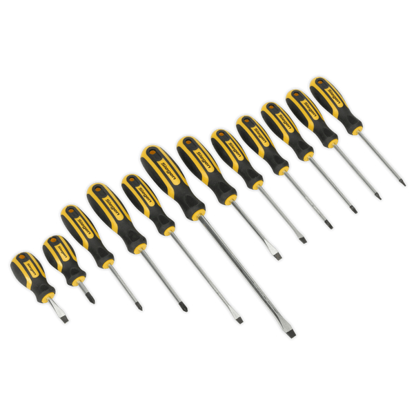 Sealey Screwdrivers 12pc Soft Grip Screwdriver Set-S0616 5024209815710 S0616 - Buy Direct from Spare and Square