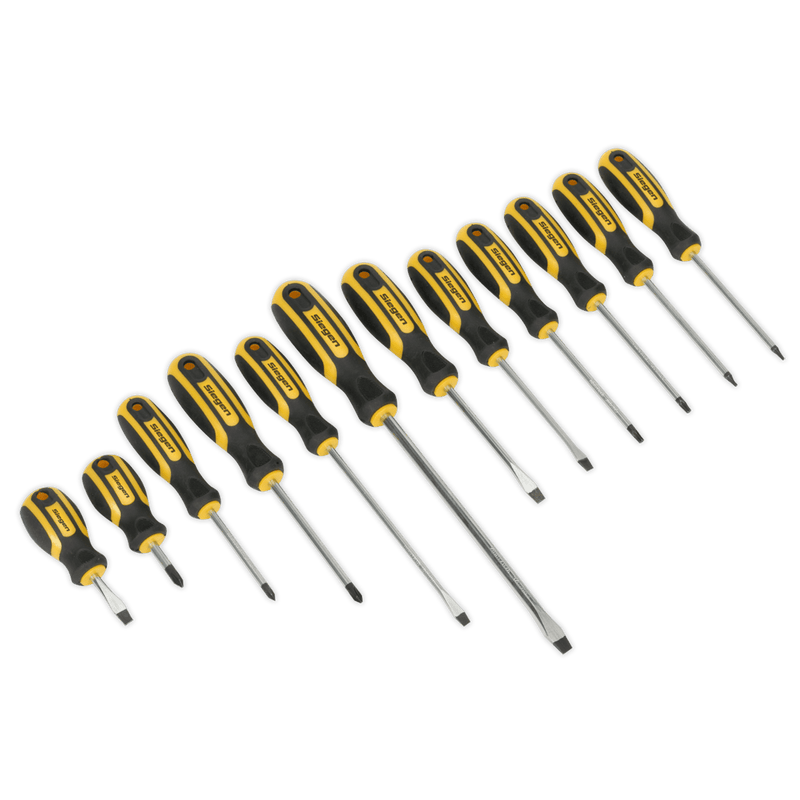 Sealey Screwdrivers 12pc Soft Grip Screwdriver Set-S0616 5024209815710 S0616 - Buy Direct from Spare and Square