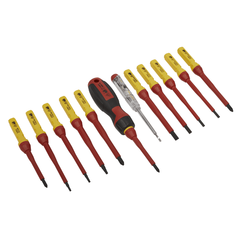 Sealey Screwdrivers 13pc Interchangeable Screwdriver Set - VDE Approved-AK6128 5054511705737 AK6128 - Buy Direct from Spare and Square