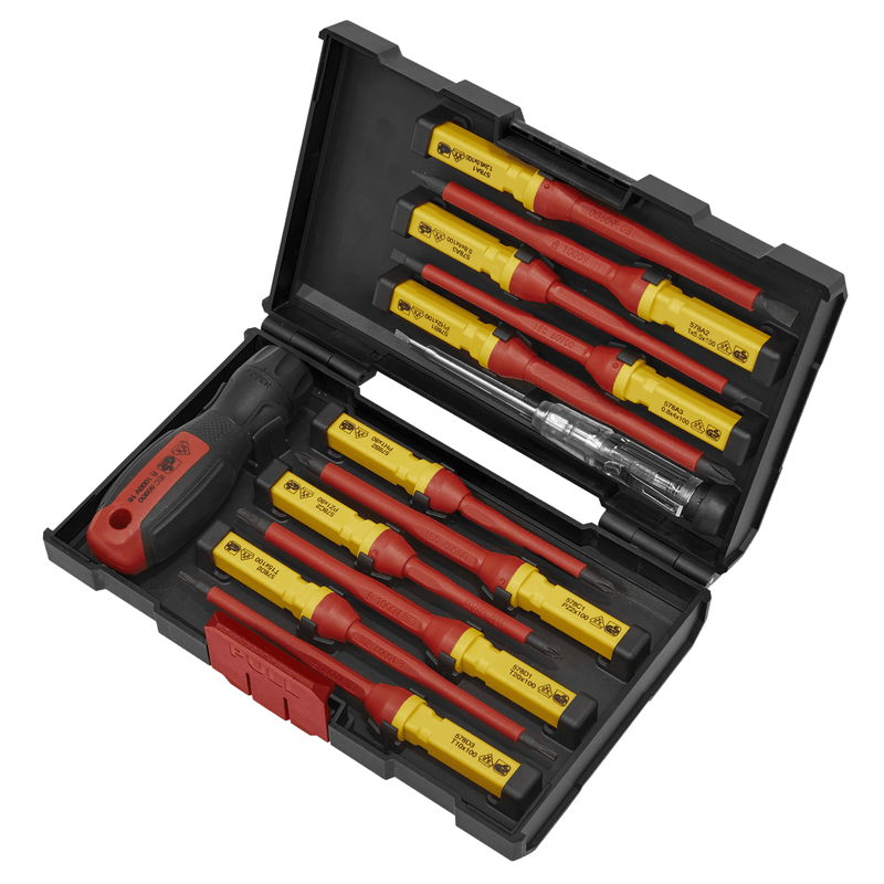 Sealey Screwdrivers 13pc Interchangeable Screwdriver Set - VDE Approved-AK6128 5054511705737 AK6128 - Buy Direct from Spare and Square