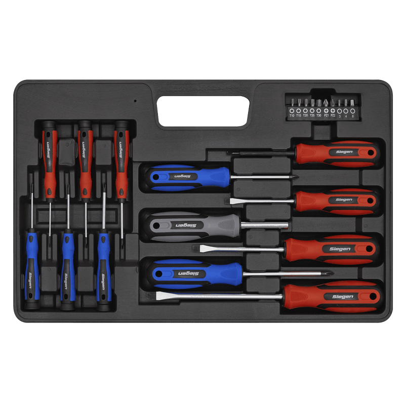 Sealey Screwdrivers 23pc Soft Grip Screwdriver & Bit Set-S0598 5054511792638 S0598 - Buy Direct from Spare and Square
