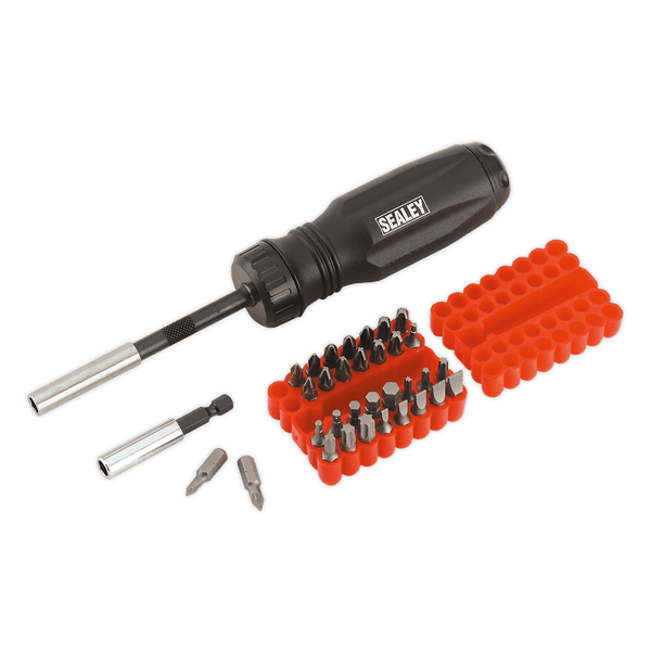 Sealey Screwdrivers 34pc Gearless Ratchet Screwdriver Set-AK6498 5024209603591 AK6498 - Buy Direct from Spare and Square