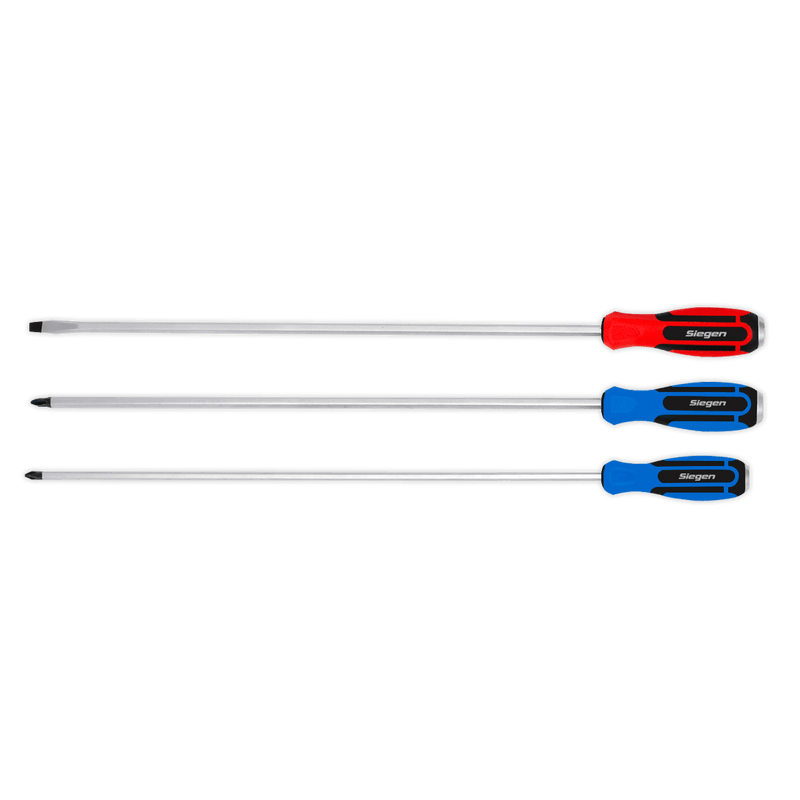 Sealey Screwdrivers 3pc 450mm Extra-Long Hammer-Thru Screwdriver Set-S0843 5054511791884 S0843 - Buy Direct from Spare and Square