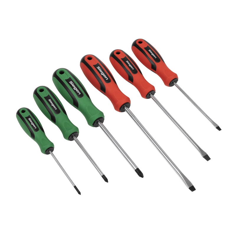 Sealey Screwdrivers 6pc Soft Grip Screwdriver Set-S0615 5054511792799 S0615 - Buy Direct from Spare and Square