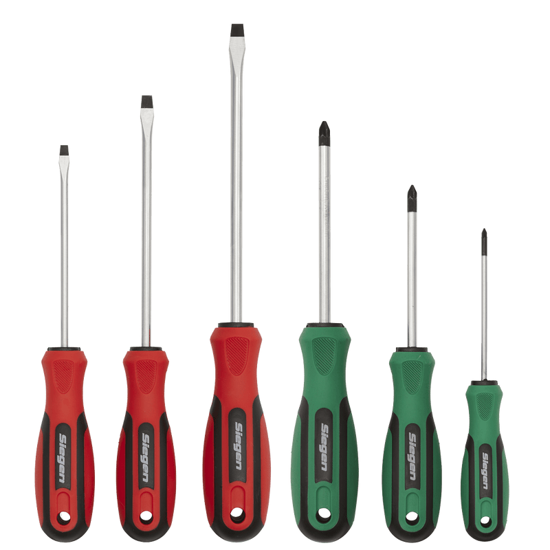 Sealey Screwdrivers 6pc Soft Grip Screwdriver Set-S0615 5054511792799 S0615 - Buy Direct from Spare and Square