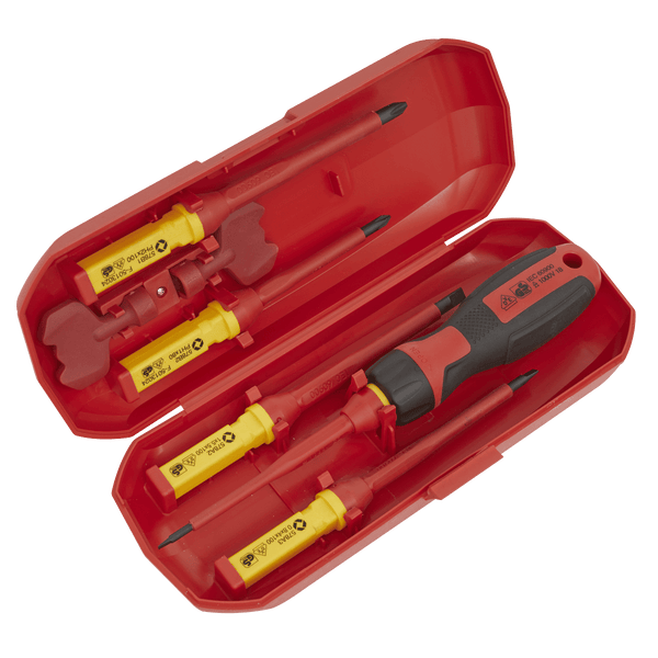 Sealey Screwdrivers 8pc Interchangeable Screwdriver Set - VDE Approved-AK61280 5054630171482 AK61280 - Buy Direct from Spare and Square