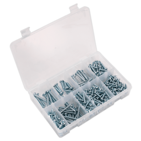 Sealey Screws & Fixings 305pc Self-Tapping Pan Head Pozi Screw Assortment - DIN 798CZ-AB064STPP 5054511053449 AB064STPP - Buy Direct from Spare and Square