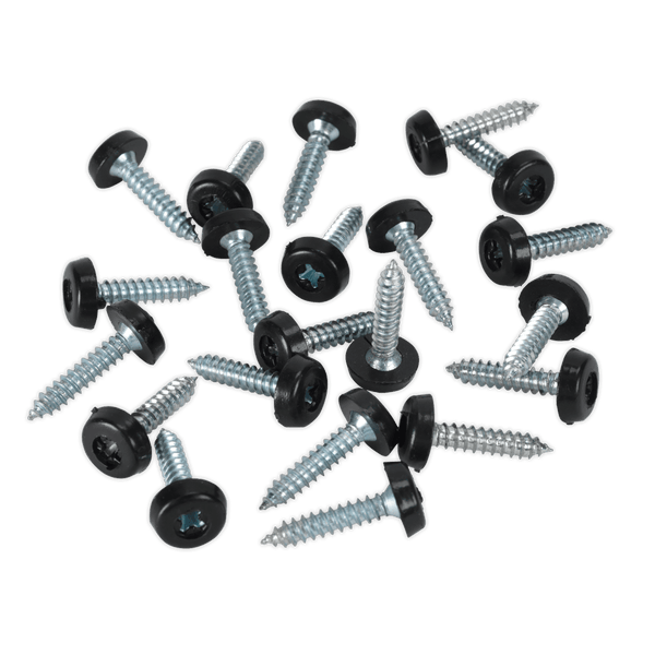Sealey Screws & Fixings 4.8 x 24mm Plastic Enclosed Head Black Numberplate Screw - Pack of 50-PTNP7 5054511051629 PTNP7 - Buy Direct from Spare and Square